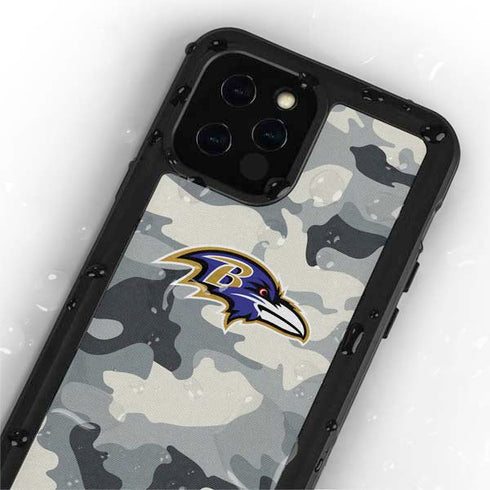 NFL Baltimore Ravens Camo iPhone 12 Pro Waterproof Case