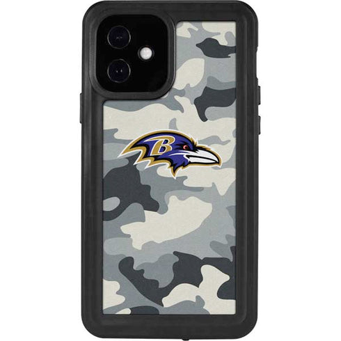 NFL Baltimore Ravens Camo iPhone 12 Waterproof Case