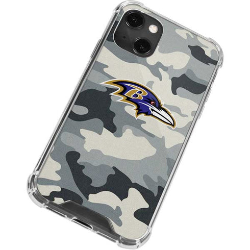 NFL Baltimore Ravens Camo iPhone 13 Mini Clear Case
