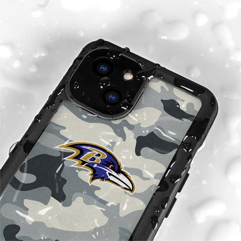 NFL Baltimore Ravens Camo iPhone 13 Mini Waterproof Case