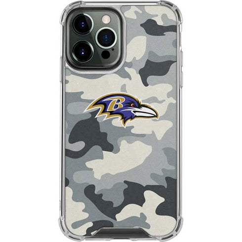 NFL Baltimore Ravens Camo iPhone 13 Pro Max Clear Case