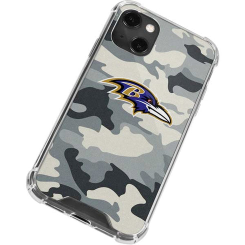 NFL Baltimore Ravens Camo iPhone 15 Plus Clear Case