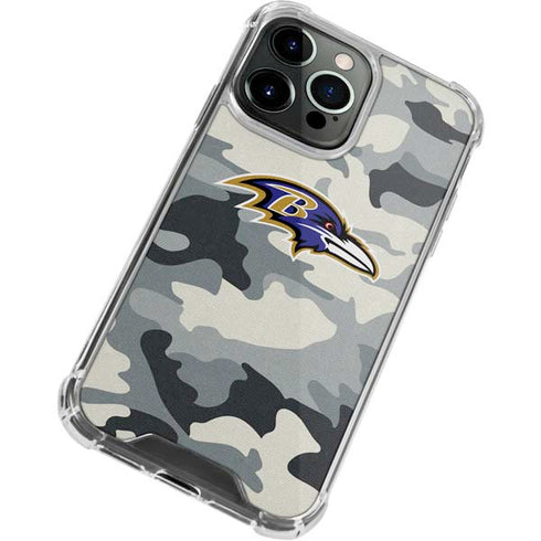 NFL Baltimore Ravens Camo iPhone 15 Pro Clear Case