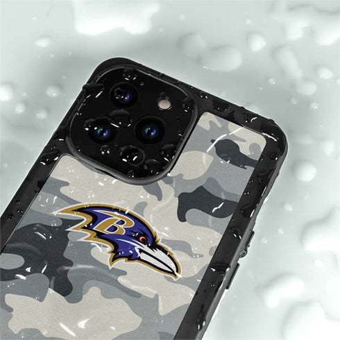 NFL Baltimore Ravens Camo iPhone 14 Pro Max Waterproof Case