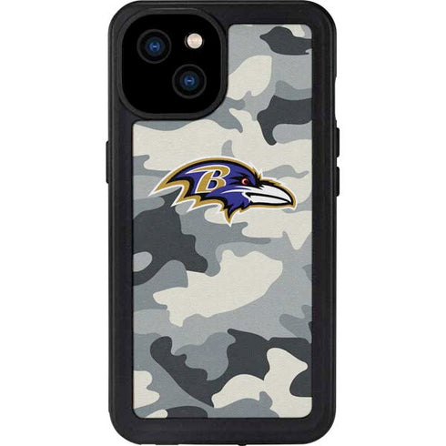 NFL Baltimore Ravens Camo iPhone 15 Plus Waterproof Case