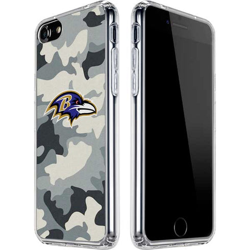 NFL Baltimore Ravens Camo iPhone SE (2nd & 3rd Gen) Clear Case
