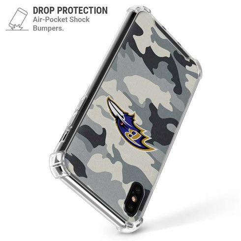 NFL Baltimore Ravens Camo iPhone XS Max Clear Case