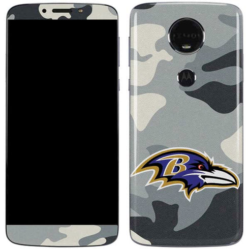 NFL Baltimore Ravens Camo Moto E5 Plus Skin