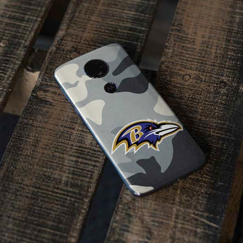 NFL Baltimore Ravens Camo Moto E5 Plus Skin
