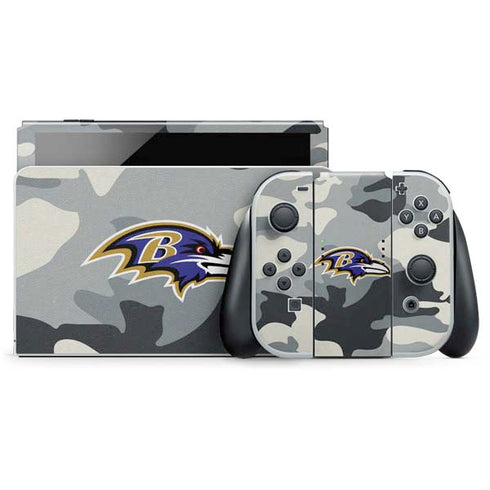 NFL Baltimore Ravens Camo Nintendo Switch OLED (2021) Skin