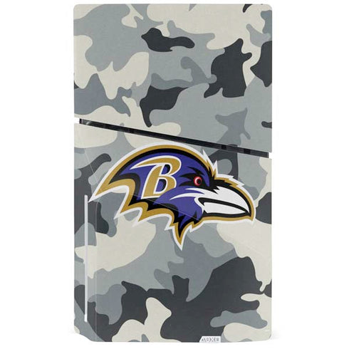 NFL Baltimore Ravens Camo PS5 Slim Disk Bundle Skin