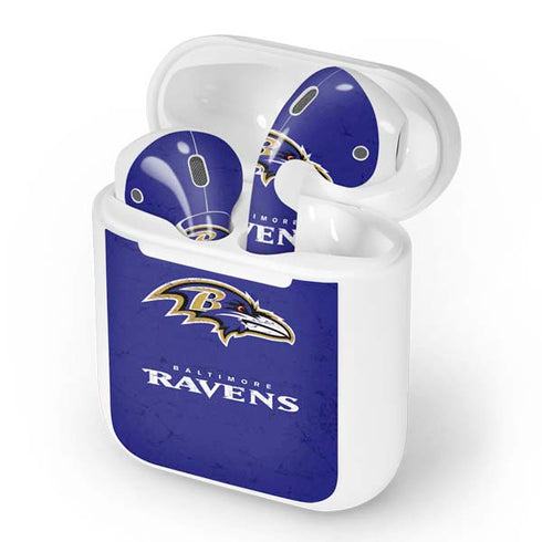 NFL Baltimore Ravens Distressed Apple AirPods Skin