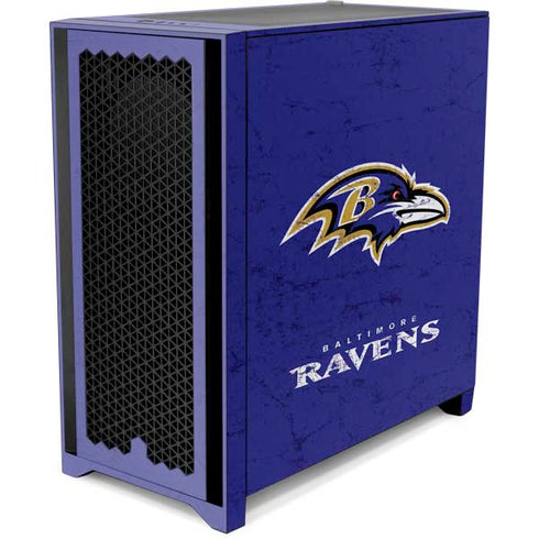 NFL Baltimore Ravens Distressed Corsair 4000D Tempered Glass Mid-Tower ATX Case Skin