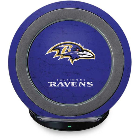 NFL Baltimore Ravens Distressed Fast Charge Wireless Charging Stand Skin