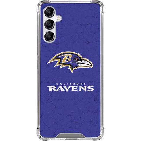 NFL Baltimore Ravens Distressed Galaxy A14 5G Clear Case