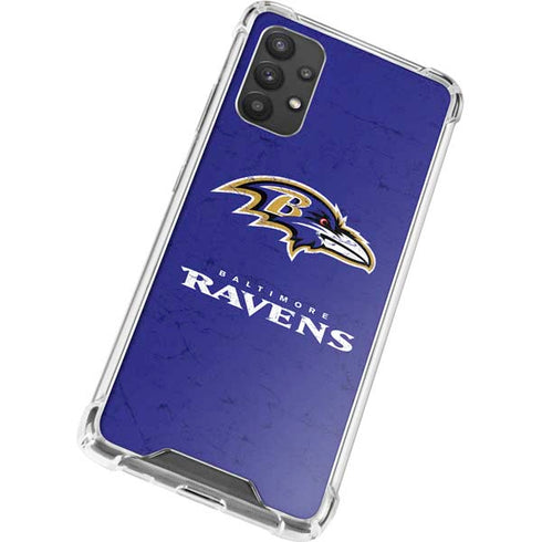 NFL Baltimore Ravens Distressed Galaxy A32 5G Clear Case