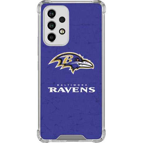 NFL Baltimore Ravens Distressed Galaxy A33 5G Clear Case