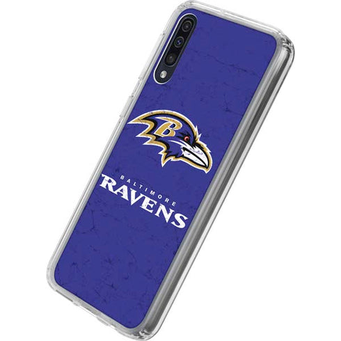 NFL Baltimore Ravens Distressed Galaxy A50 Clear Case