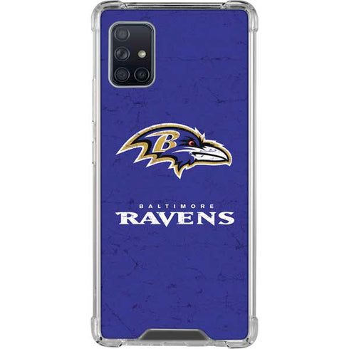 NFL Baltimore Ravens Distressed Galaxy A51 5G Clear Case