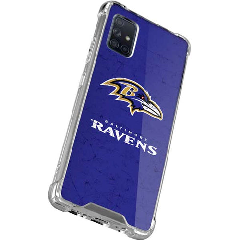 NFL Baltimore Ravens Distressed Galaxy A51 5G Clear Case