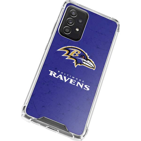 NFL Baltimore Ravens Distressed Galaxy A52 5G Clear Case