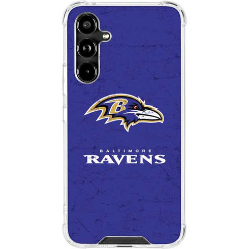 NFL Baltimore Ravens Distressed Galaxy A54 5G Clear Case