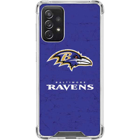 NFL Baltimore Ravens Distressed Galaxy A72 5G Clear Case