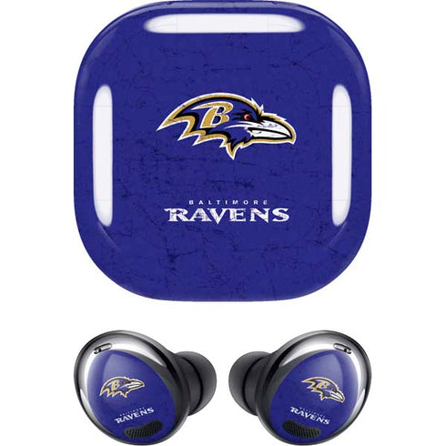 NFL Baltimore Ravens Distressed Galaxy Buds Pro Skin
