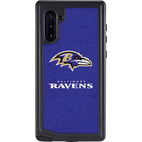 NFL Baltimore Ravens Distressed Galaxy Note 10 Waterproof Case