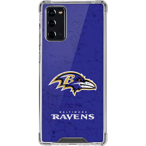 NFL Baltimore Ravens Distressed Galaxy Note20 5G Clear Case