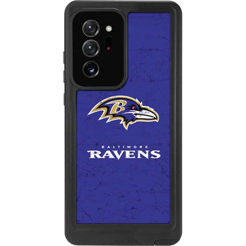 NFL Baltimore Ravens Distressed Galaxy Note20 Ultra 5G Waterproof Case