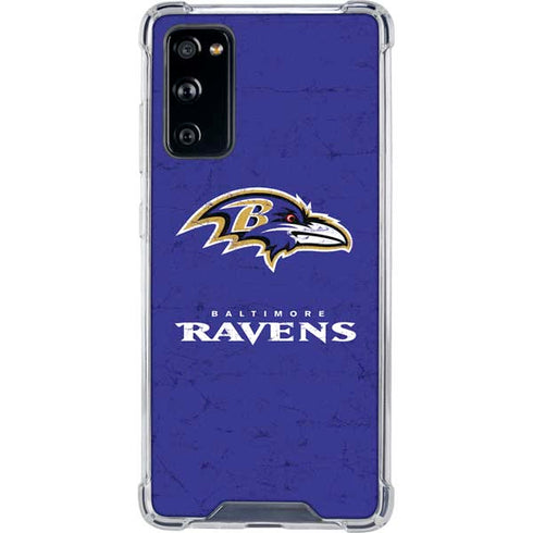 NFL Baltimore Ravens Distressed Galaxy S20 FE Clear Case