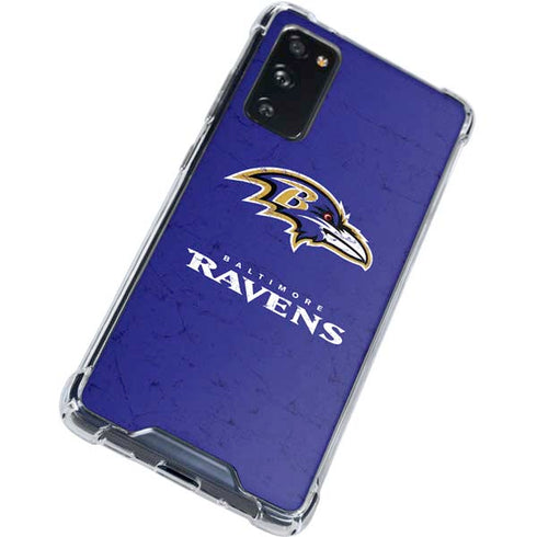 NFL Baltimore Ravens Distressed Galaxy S20 FE Clear Case