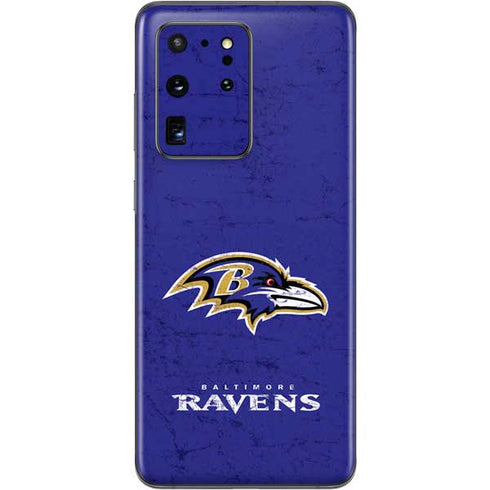 NFL Baltimore Ravens Distressed Galaxy S20 Ultra 5G Skin