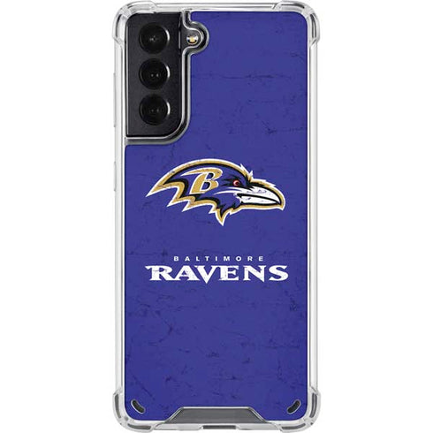 NFL Baltimore Ravens Distressed Galaxy S21 5G Clear Case