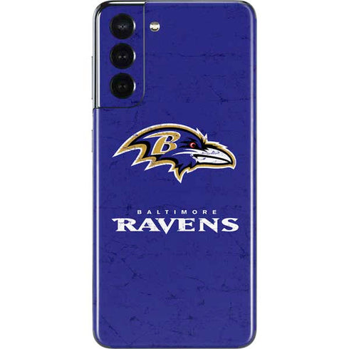NFL Baltimore Ravens Distressed Galaxy S21 5G Skin