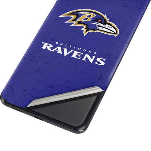 NFL Baltimore Ravens Distressed Galaxy S21 Ultra 5G Skin