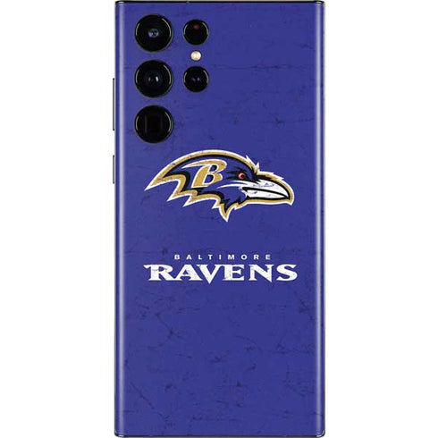 NFL Baltimore Ravens Distressed Galaxy S22 Ultra Skin