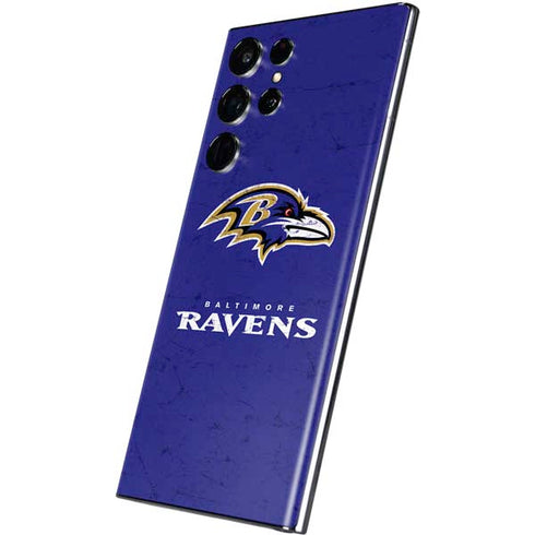 NFL Baltimore Ravens Distressed Galaxy S22 Ultra Skin