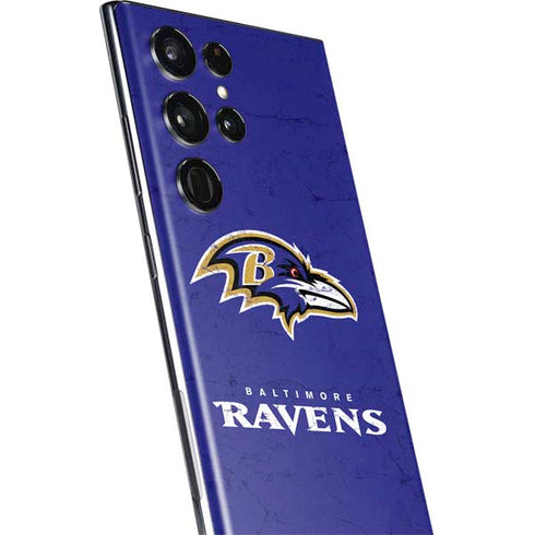 NFL Baltimore Ravens Distressed Galaxy S22 Ultra Skin
