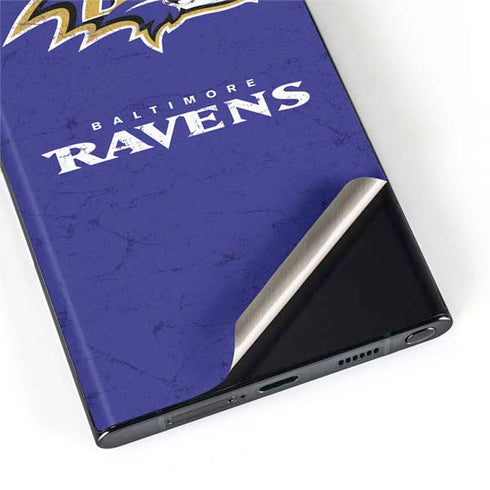 NFL Baltimore Ravens Distressed Galaxy S22 Ultra Skin