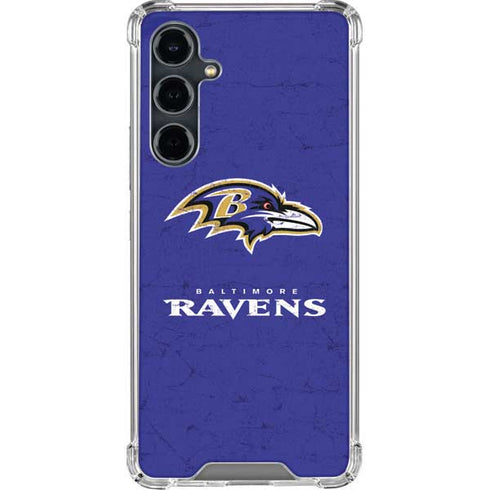 NFL Baltimore Ravens Distressed Galaxy S23 FE Clear Case