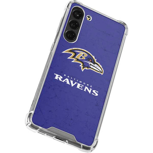 NFL Baltimore Ravens Distressed Galaxy S23 Plus Clear Case