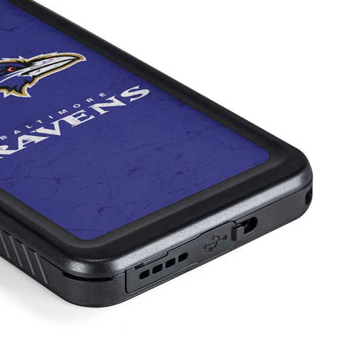 NFL Baltimore Ravens Distressed Galaxy S23 Plus Waterproof Case