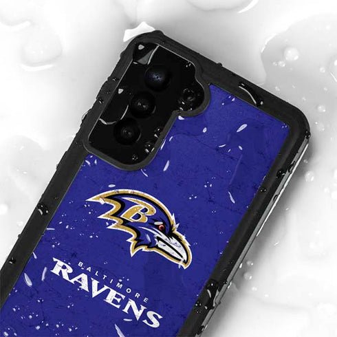 NFL Baltimore Ravens Distressed Galaxy S23 Waterproof Case