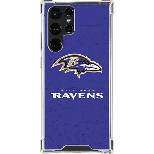 NFL Baltimore Ravens Distressed Galaxy S24 Ultra Clear Case