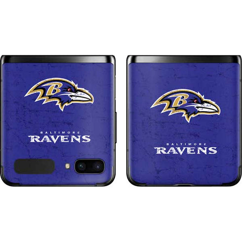 NFL Baltimore Ravens Distressed Galaxy Z Flip Skin