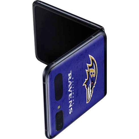 NFL Baltimore Ravens Distressed Galaxy Z Flip Skin