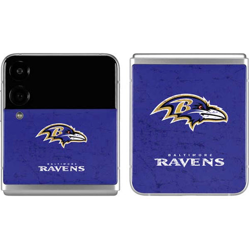 NFL Baltimore Ravens Distressed Galaxy Z Flip4 5G Skin