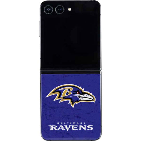 NFL Baltimore Ravens Distressed Galaxy Z Flip5 5G Skin